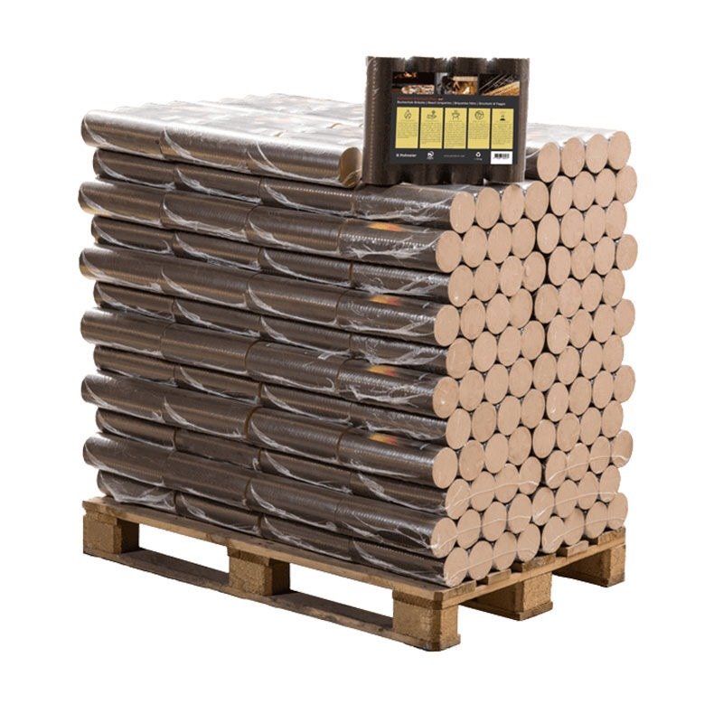 Tages-Hartholzbriketts zylinderförmig für rasche Wärme (Palette 960 kg)