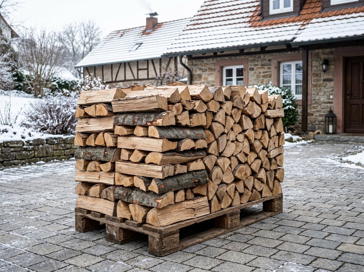 Kammergetrocknetes Kaminholz