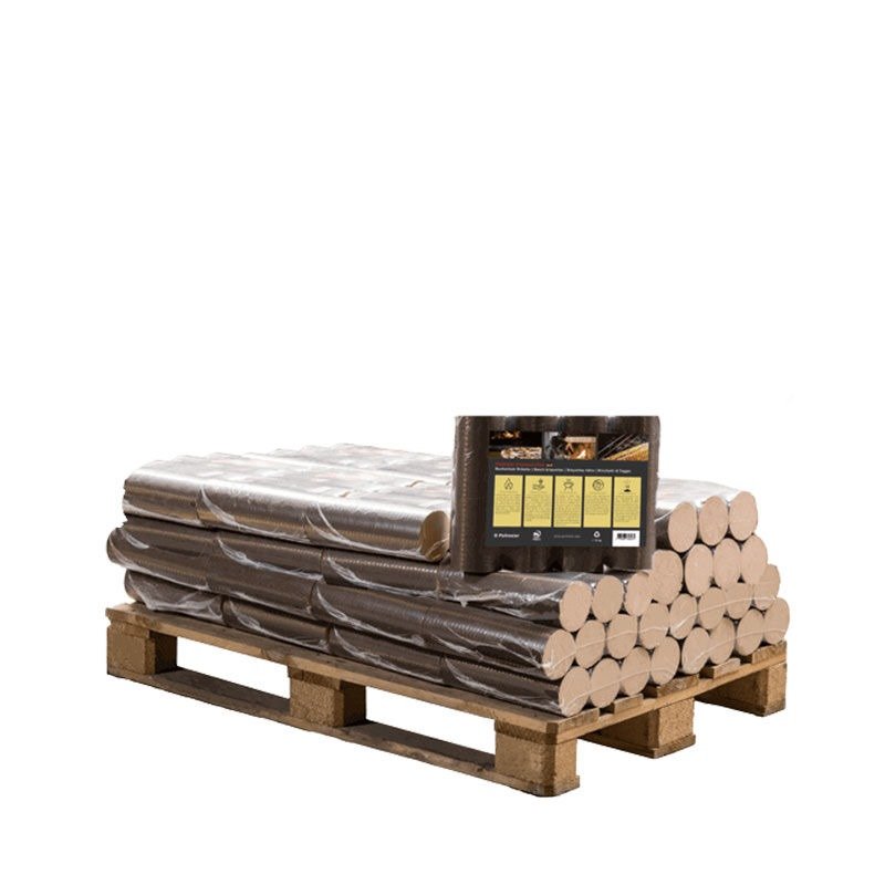 Zylinder-Hartholzbriketts Packung 10 kg (5 Stück runde Holzbriketts)