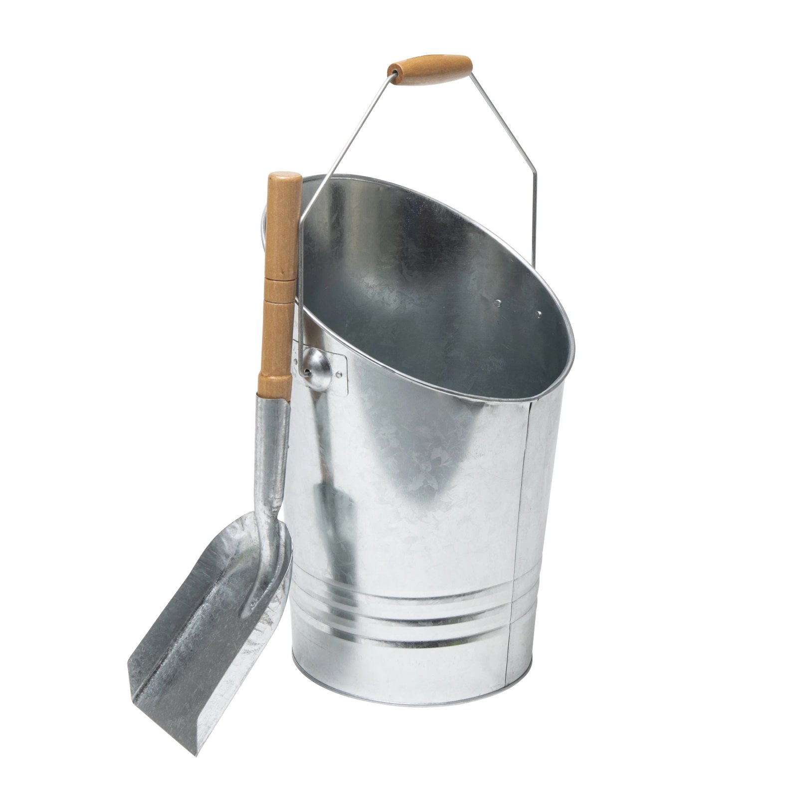 Feuerverzinkter Ascheeimer mit dichtem Deckel & Metallascheschaufel