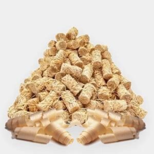 Bio-Holzwolle Kaminanzünder wachsgetränkt geruchsneutral (1 kg Karton — ca. 80 Stück)