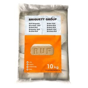 Einzelpackung RUF Heizbriketts 10 kg (12 Hartholzbriketts im Tragepack)