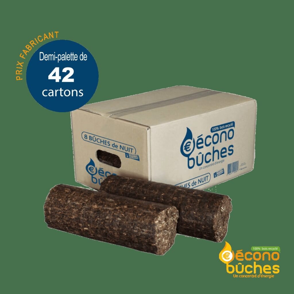 Halbpalette Rinden-Glutbriketts für die Nacht (48 Packungen — 480 kg)