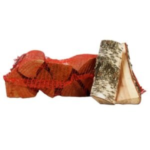 Birken-Feuerholz im Netzbeutel schönes Flammenspiel (22 Liter / 25 cm)