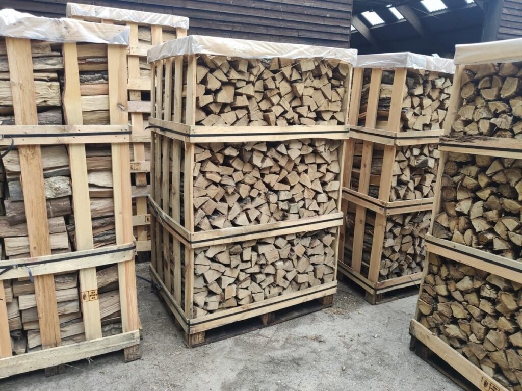 Doppelpalette Sparbündel 2 Paletten Hartholz Eiche & Buche (3,6 m³ Vorrat)